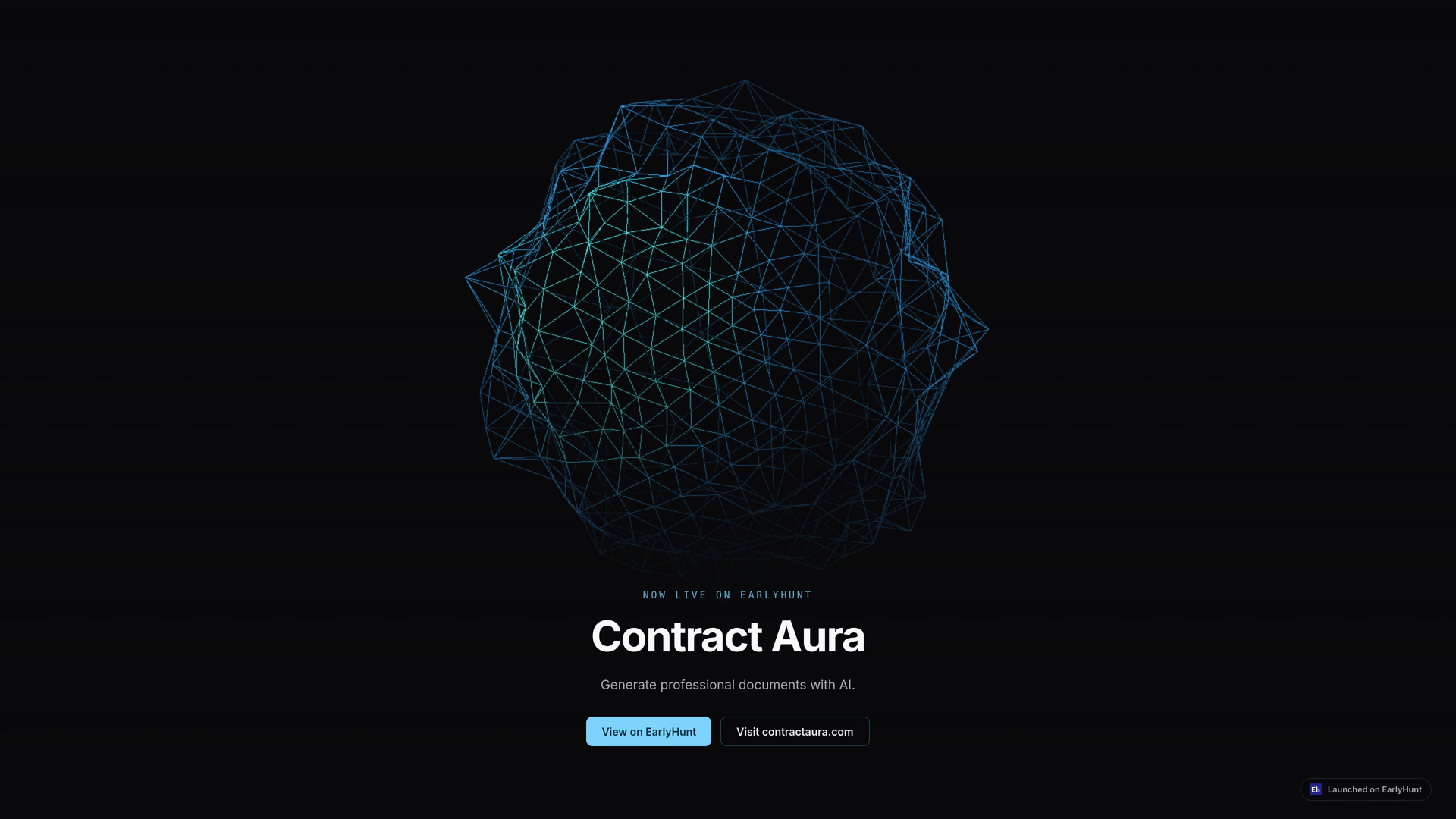Launch Kit Matter Hero launch graphic example for Contract Aura