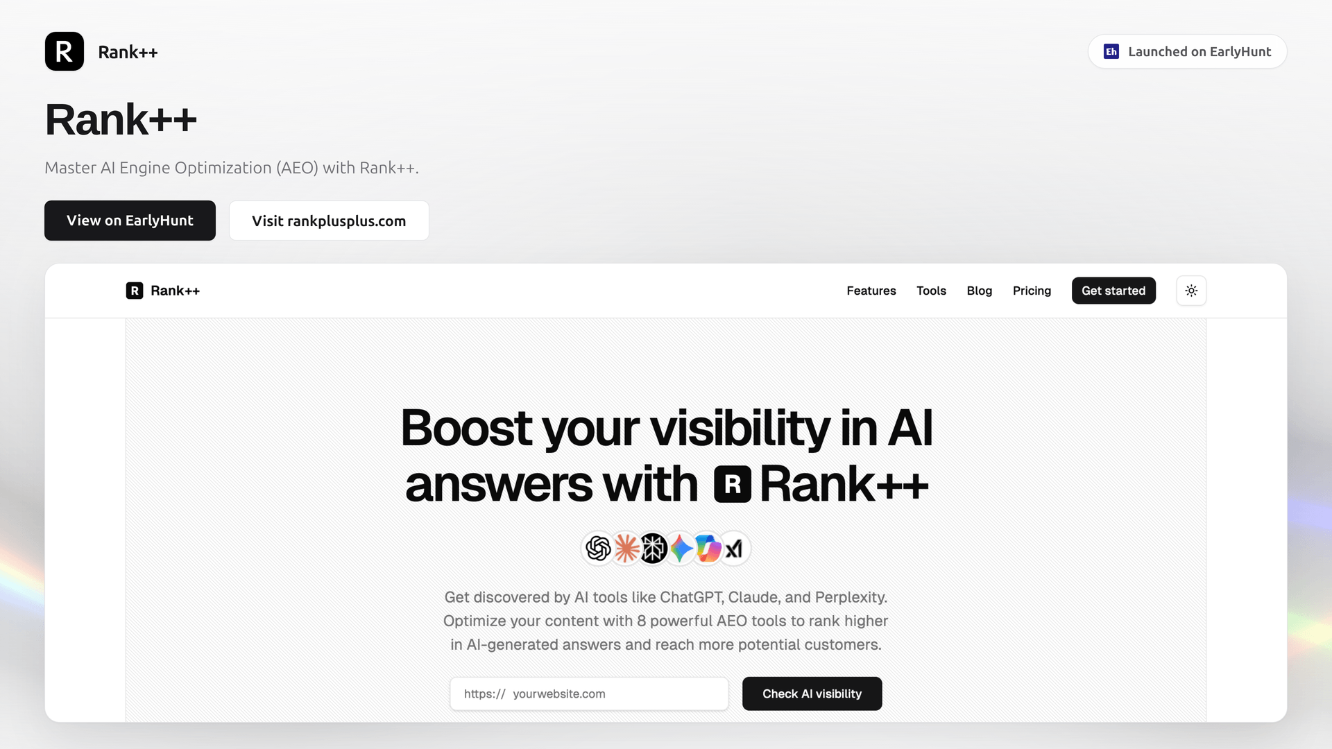 Launch Kit Shader Hero product launch graphic example for Rank