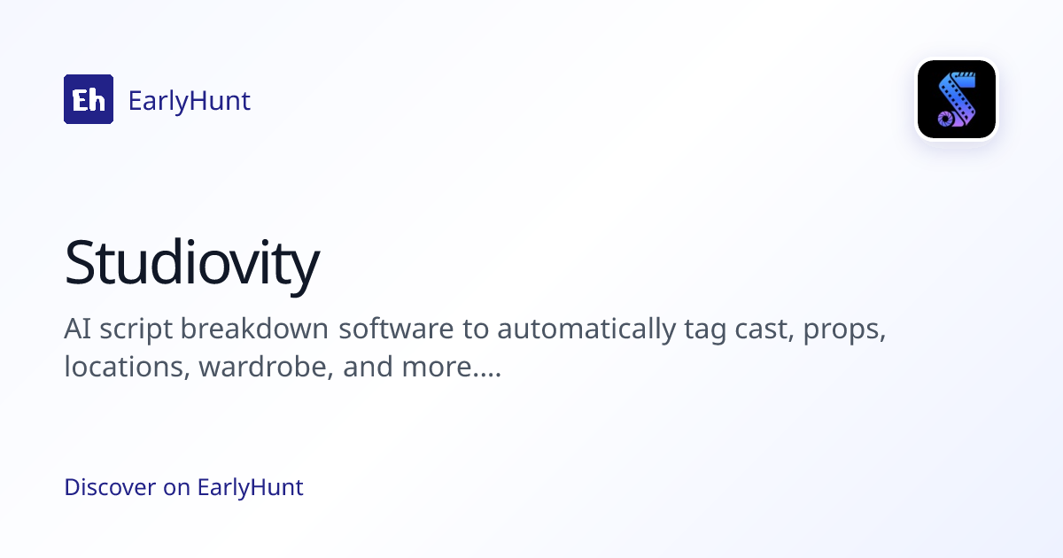 AI Script Breakdown Software | EarlyHunt | EarlyHunt
