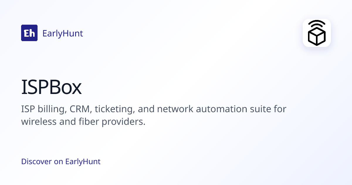 ISPBox — Artificial Intelligence Tool | EarlyHunt | EarlyHunt