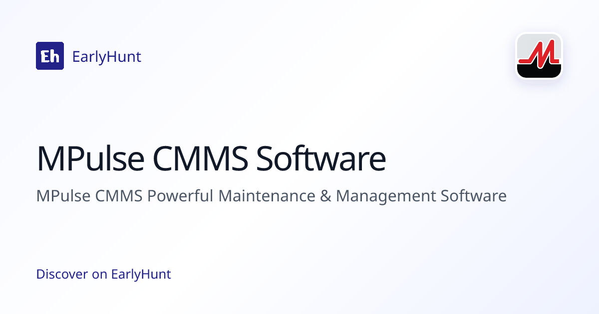 MPulse CMMS Software — SaaS Tool | Pricing & Features | EarlyHunt ...